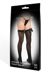 Lapdance Legs Opaque Thigh Highs Bow- Q