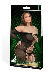 Lapdance Lingerie Diamond Mesh Cutout Minidress - Queen Size - Glow In The Dark