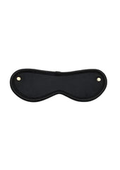 Leather Blindfold with Gold Accessories - Black/Gold