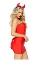 Leg Avenue Bedazzled Devil Rhinestone Flame Tube Dress, Pin-On Tail, and Devil Horn Headband