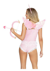 Leg Avenue Cupid Costume Heart Headband Wings Bow and Arrow - Pink - One Size - 4 Piece