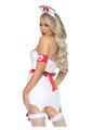 Leg Avenue Er Hottie Vinyl Zip Up Garter Dress, Heart Apron, Arm Band, and Head Piece.