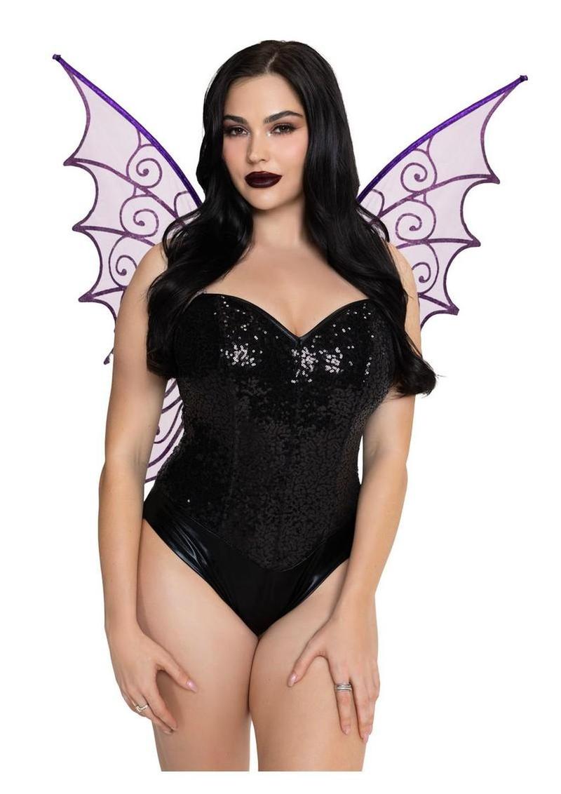 Leg Avenue Glitter Strapless Pixie Wings - Purple - One Size