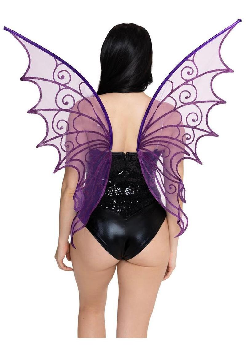Leg Avenue Glitter Strapless Pixie Wings - Purple - One Size