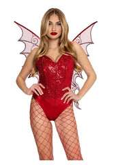 Leg Avenue Glitter Strapless Pixie Wings - Red - One Size