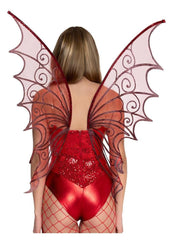 Leg Avenue Glitter Strapless Pixie Wings - Red - One Size