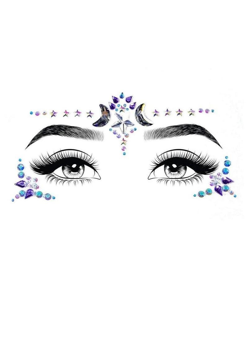 Leg Avenue Mystic Adhesive Face Jewels Sticker - Multicolor - One Size