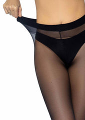 Leg Avenue Opaque Sheer to Waist Tights with Cotton Crotch