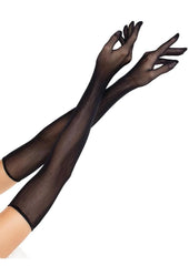 Leg Avenue Opera Length Fishnet Gloves - Black - One Size