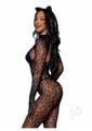 Leg Avenue Seamless Leopard Net Gloved Catsuit