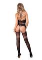 Leg Avenue Sheer Teardrop Net Detail Twist Halter Bodystocking