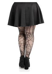 Leg Avenue Spiderweb Net Tights - 1x/2x - Black