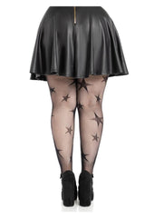 Leg Avenue Star Net Tights - 1x/2x - Black