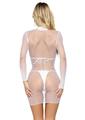 Leg Avenue Ultra Net Long Sleeved High Neck Mini Dress