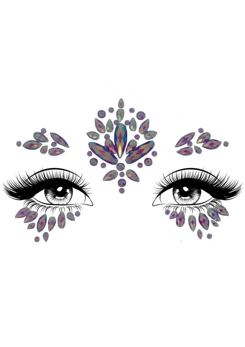 Leg Avenue Verify Face Adhesive Face Jewels Sticker - Purple - One Size