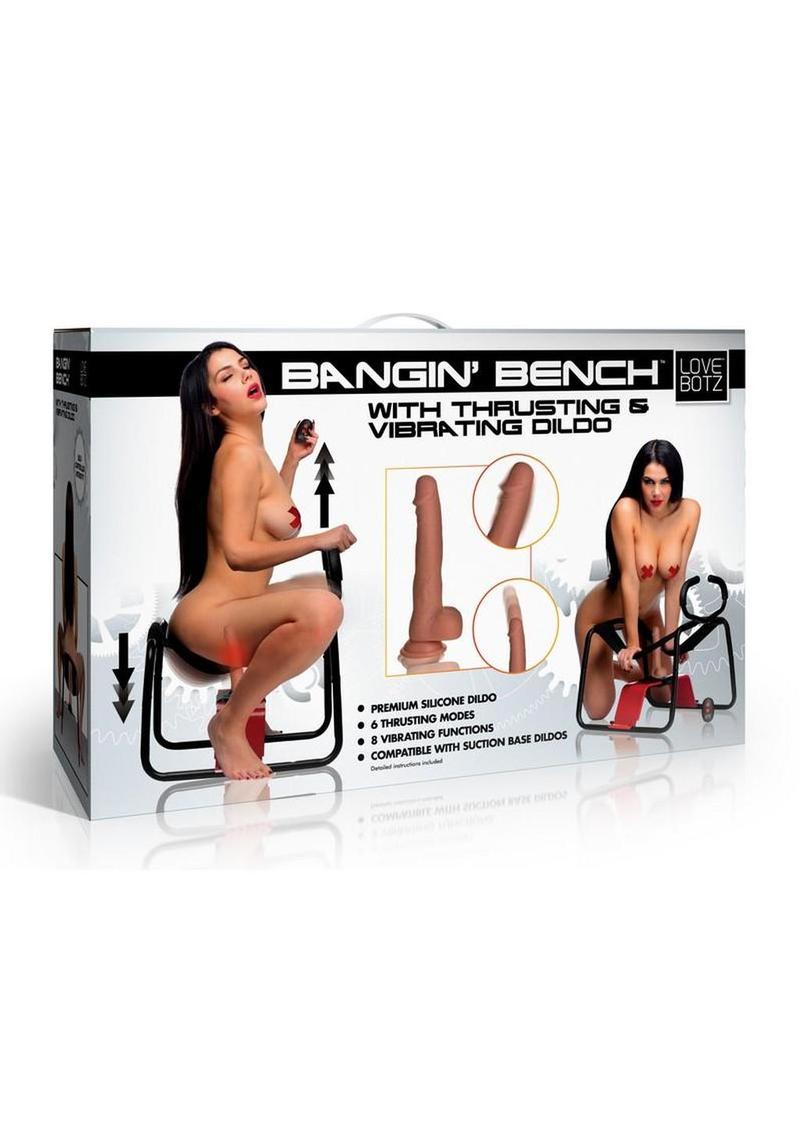 Lovebotz Bangin' Bench with Thrusting and Vibrating Dildo - Black