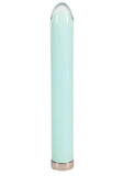 Loveline Sparkle Rechargeable 10 Function Glass Vibrator - Green - 6.3in