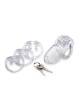 Master Series Clear Captor Chastity Cage with Keys - Clear - Large