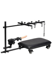 Master Series Hog Tie Restraint Rack with Sex Machine - Black