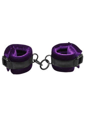Merci Velvet Wrist Cuffs - Black/Purple