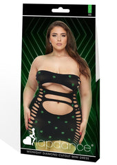 Midnight Diamond Cutout Mini Dress-Glow In The Dark-Q