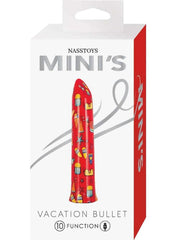 Nasstoys Mini's Vacation Rechargeable Bullet - Multicolor/Red