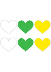 Neon Heart - Green/White/Yellow - 3pk