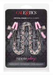 Nipple Play Crystal Chain Nipple Clamps - Pink