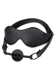 Nocturnal Collection Eye Mask and Breathable Ball Gag - Black