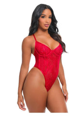Oh LA LA Cheri Brielle Teddy - Red - Medium/Small