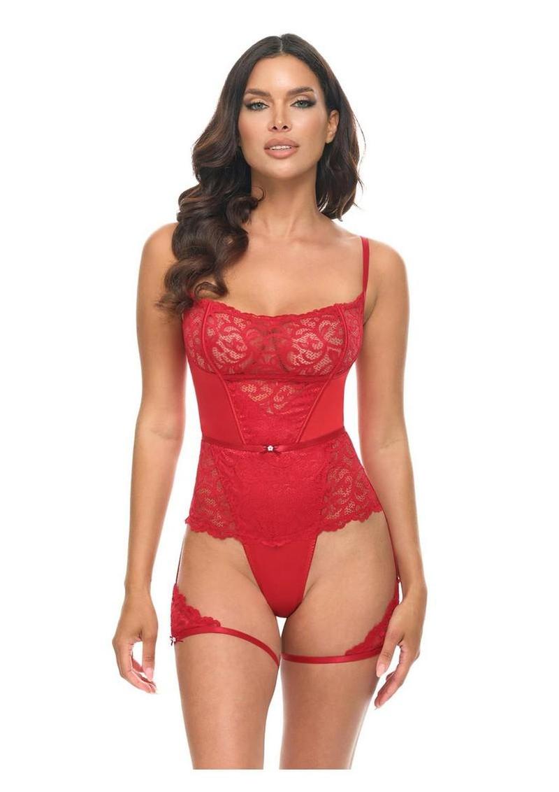 Oh LA LA Cheri Candice Teddy - Red - Large