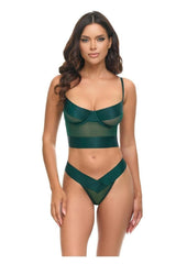 Oh LA LA Cheri Gia Bustier - Green - Medium/Small - Set