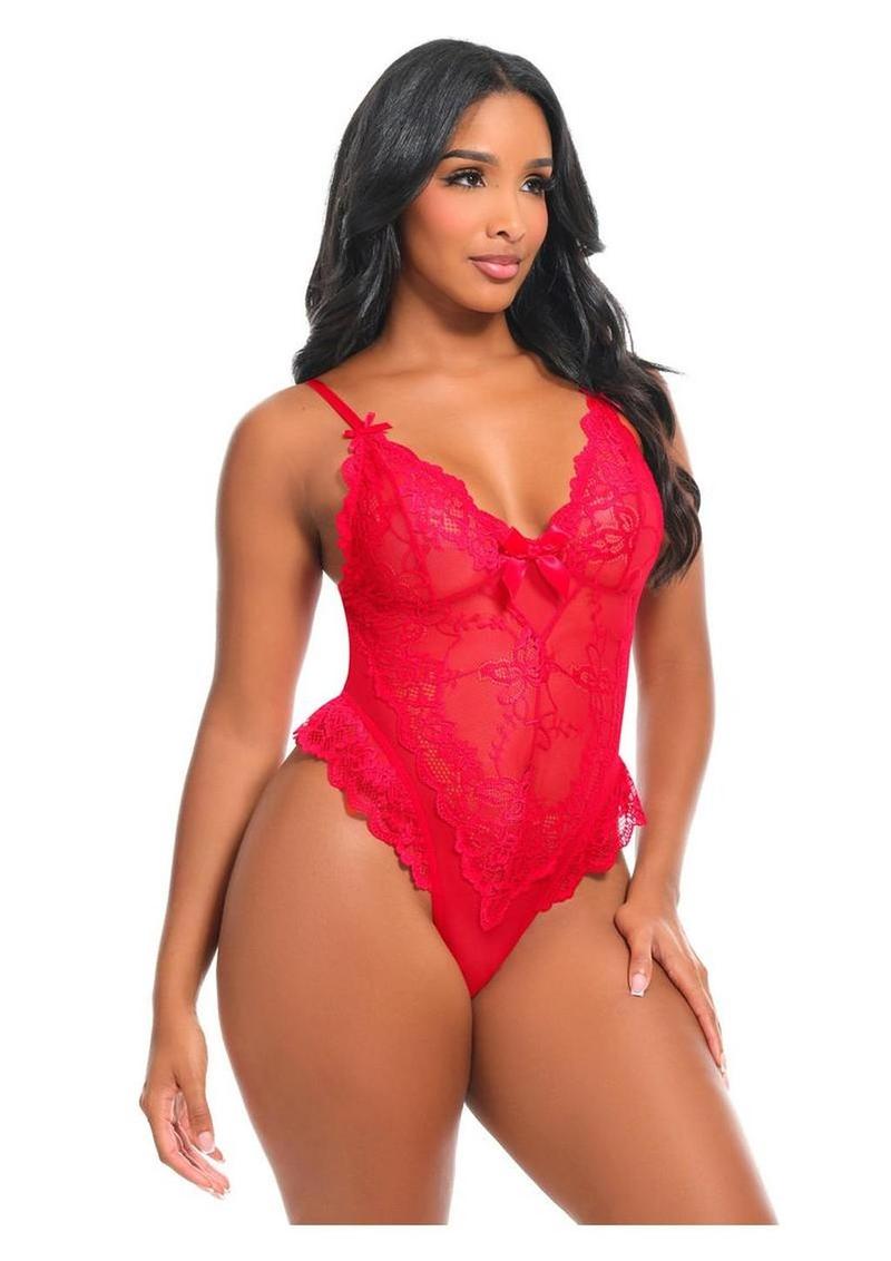 Oh LA LA Cheri Valentine Teddy - Red - Medium