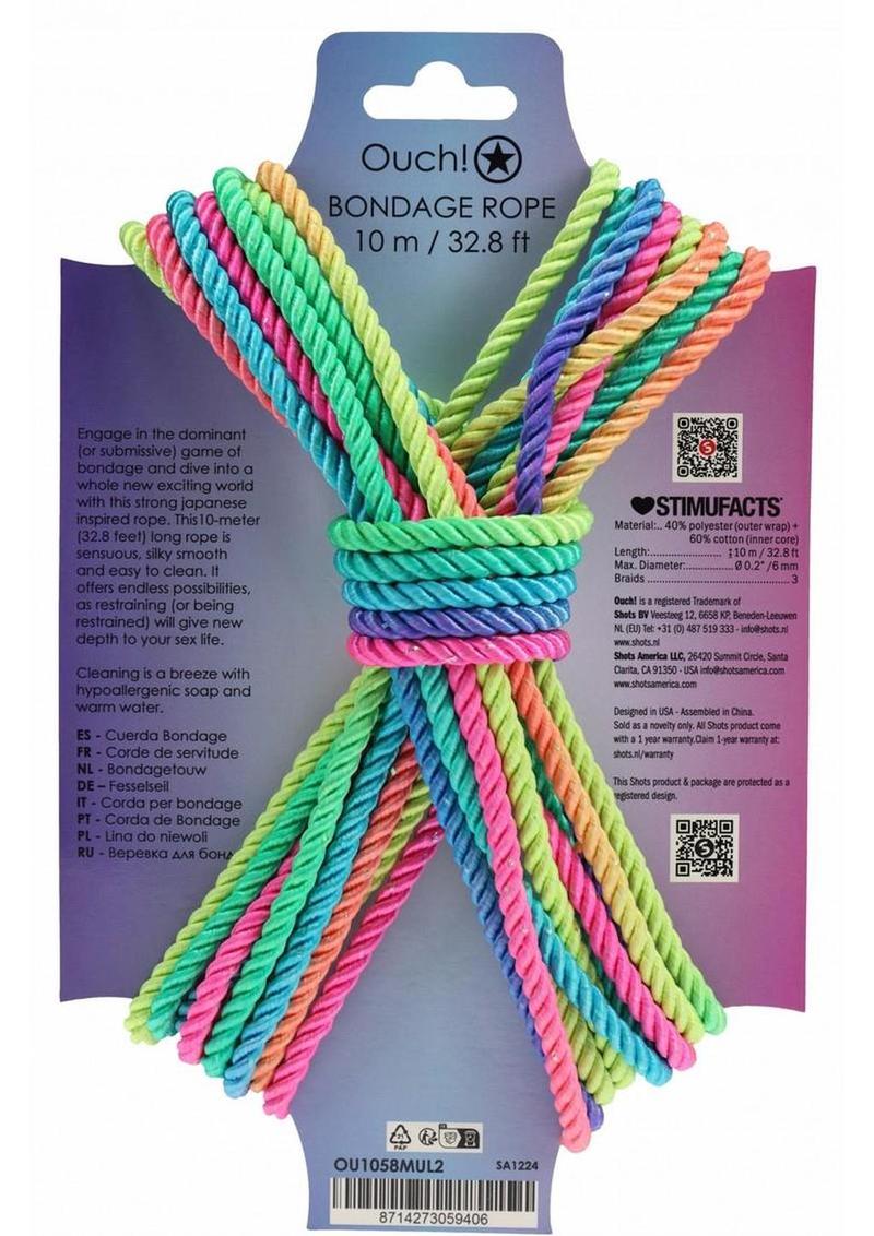 Ouch Bondage Rope 10 Meter Nylon - Multicolor