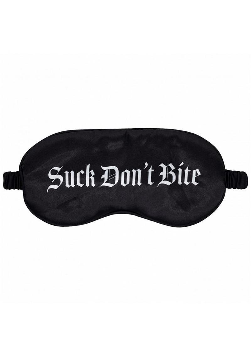 Ouch! Suck Don't Bite Printed Satin Mask - Black