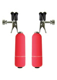 Ouch! Vibrating Nipple Clamps - Red