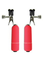 Ouch! Vibrating Nipple Clamps - Red