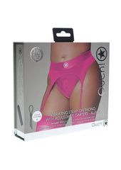 Ouch! Vibrating Strap-On Thong Rechargeable - Pink - XLarge/XXLarge