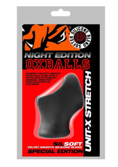 Oxballs Atomic Jock Unit-X Cock Ring and Ball Stretcher Night Edition - Black