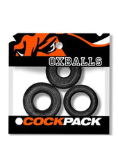 Oxballs Cockpack Multi Design Cockrings (3 Pack) - Black Mica