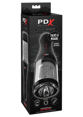 Pipedream Extreme Elite Rechargeable Talk Dirty Rotobator Masturbator - Pussy - Black/Clear/Flesh