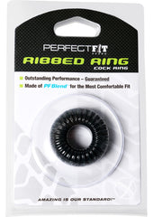 Perfect Fit Ribbed Ring Cock Ring - Black