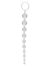Platinum X 10 Anal Beads - Silver/White