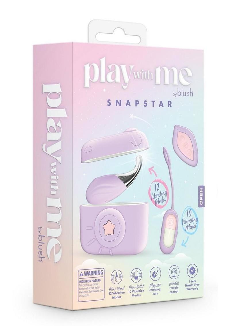 Play with Me Snapstar Rechargeable Vibrator Set with Remote - Purple - 4 Piece