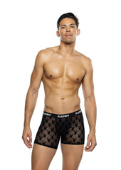 Playboy Men's Burnout Bunny Boxer Briefs - Black - Large