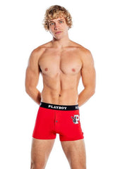 Playboy Mens Varsity Boxer Briefs - Red/White - XXLarge