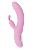 Playboy Rub Me Right Rechargeable Silicone Thrusting G-Spot Rabbit Vibrator - Pink