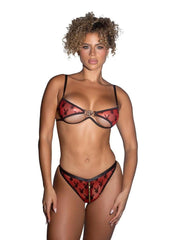 Playboy Shimmer Bunny Set 2pc Md - Red
