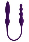 Playboy This and That Rechargeable Silicone Dual End Anal Plug and Vibrator - Purple