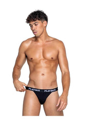 Playboys Mens Modal Jockstrap - Black/White - XLarge